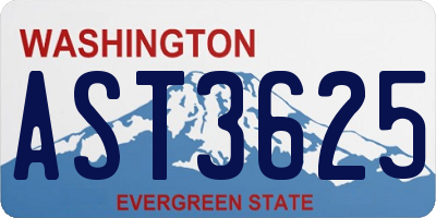 WA license plate AST3625