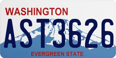 WA license plate AST3626