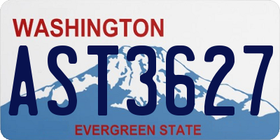 WA license plate AST3627