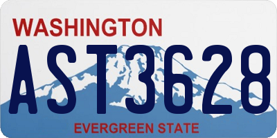 WA license plate AST3628