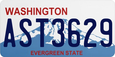 WA license plate AST3629