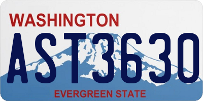 WA license plate AST3630