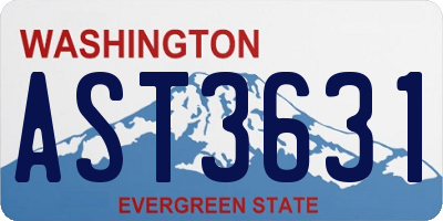 WA license plate AST3631