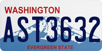 WA license plate AST3632