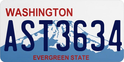 WA license plate AST3634