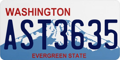WA license plate AST3635