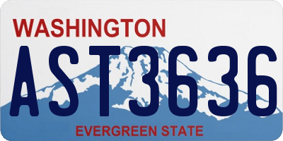 WA license plate AST3636