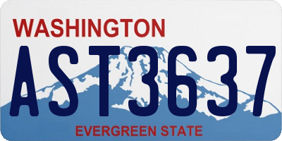 WA license plate AST3637
