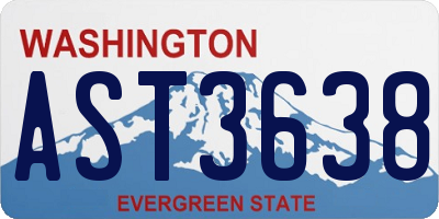 WA license plate AST3638