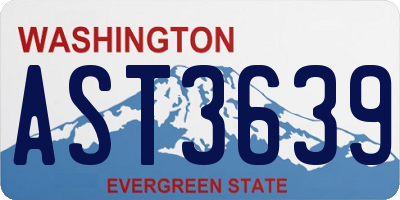 WA license plate AST3639
