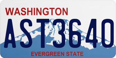 WA license plate AST3640