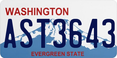 WA license plate AST3643