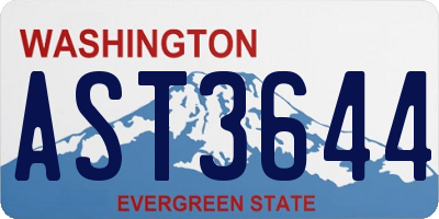 WA license plate AST3644