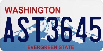 WA license plate AST3645