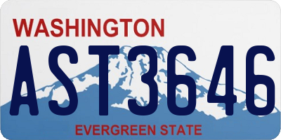 WA license plate AST3646