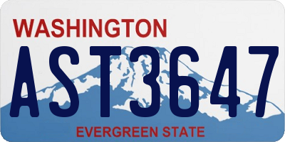 WA license plate AST3647