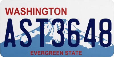 WA license plate AST3648