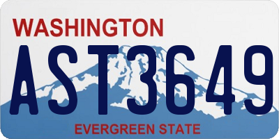 WA license plate AST3649