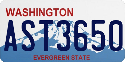 WA license plate AST3650