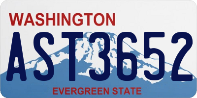 WA license plate AST3652