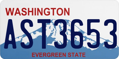 WA license plate AST3653