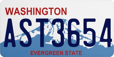 WA license plate AST3654