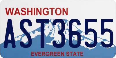 WA license plate AST3655