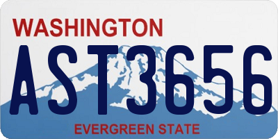 WA license plate AST3656