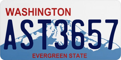 WA license plate AST3657
