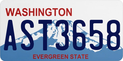WA license plate AST3658