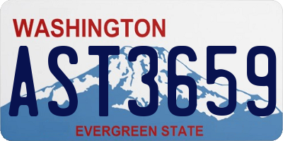 WA license plate AST3659