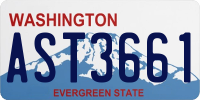 WA license plate AST3661