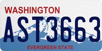 WA license plate AST3663