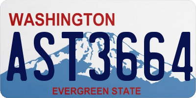 WA license plate AST3664