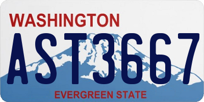 WA license plate AST3667