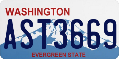 WA license plate AST3669