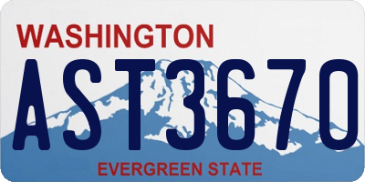 WA license plate AST3670