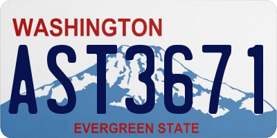 WA license plate AST3671