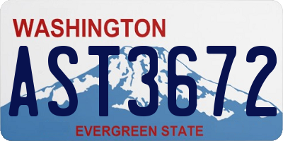 WA license plate AST3672