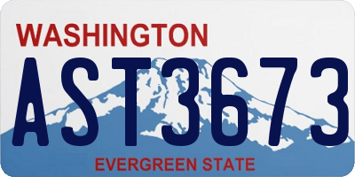 WA license plate AST3673