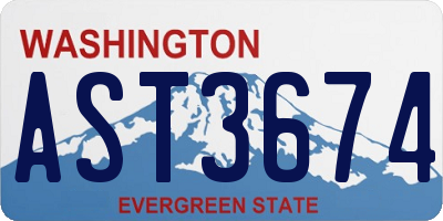 WA license plate AST3674
