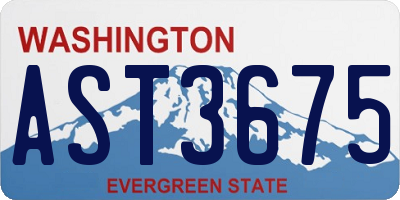 WA license plate AST3675
