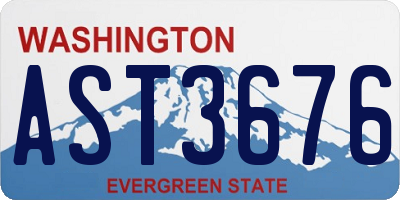 WA license plate AST3676