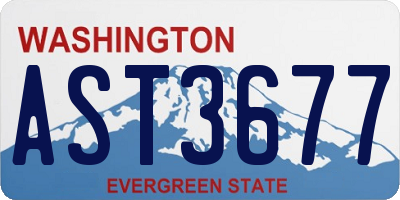 WA license plate AST3677