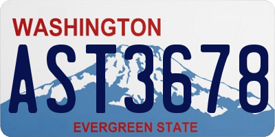 WA license plate AST3678