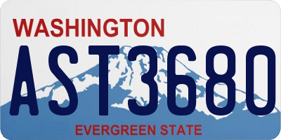 WA license plate AST3680