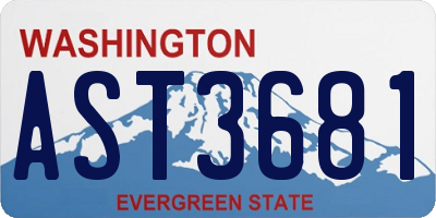 WA license plate AST3681