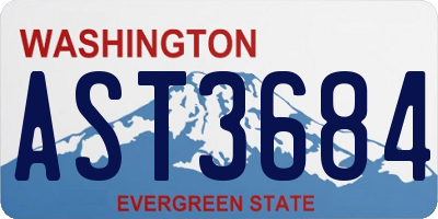 WA license plate AST3684