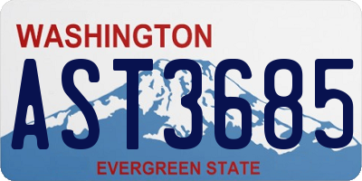 WA license plate AST3685