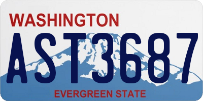 WA license plate AST3687